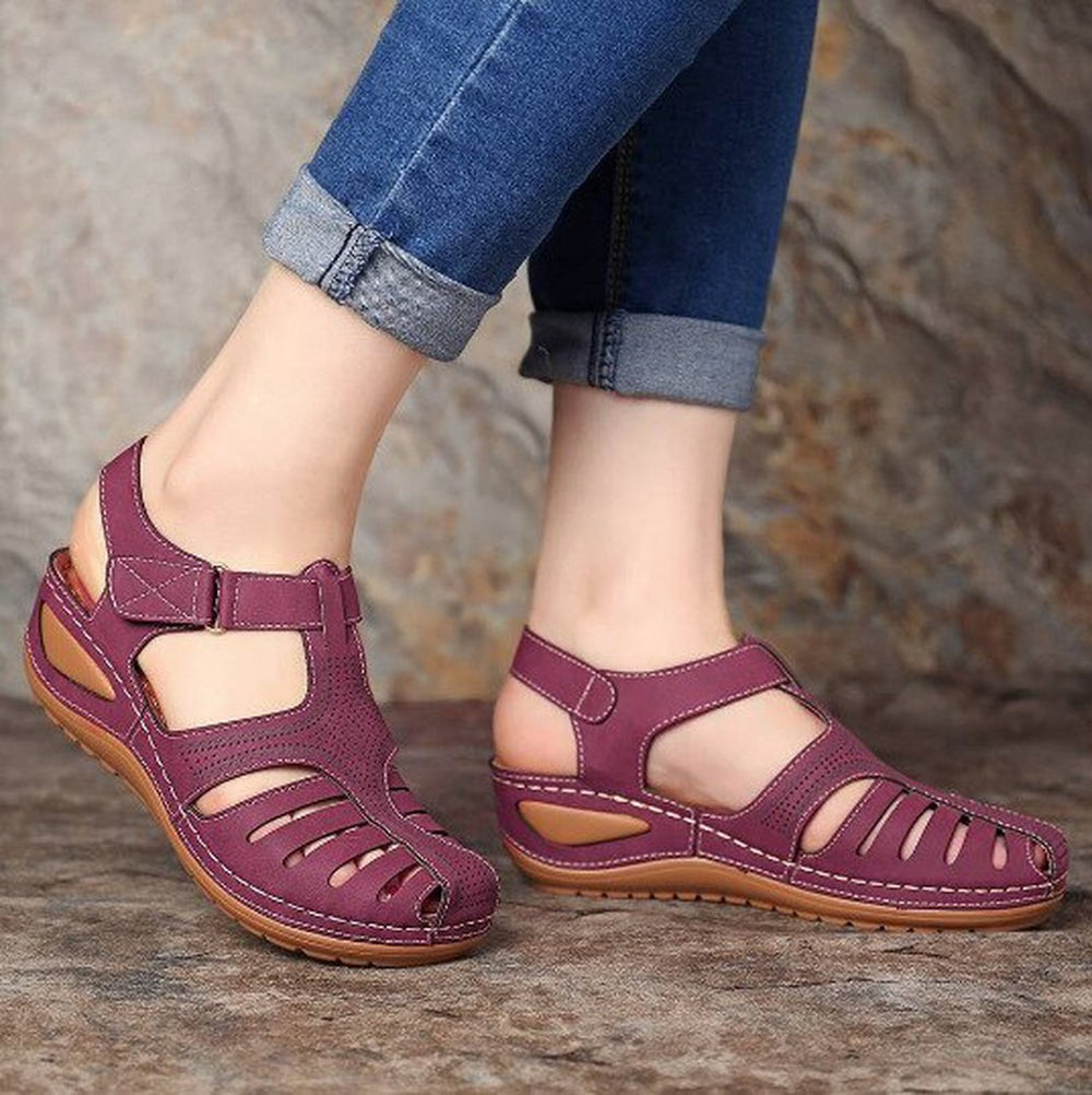 Retro ortopædiske sandaler i læder