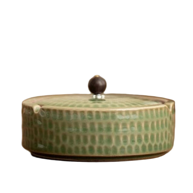 Retro Askebæger med Låg - Håndlavet Keramisk Design 7