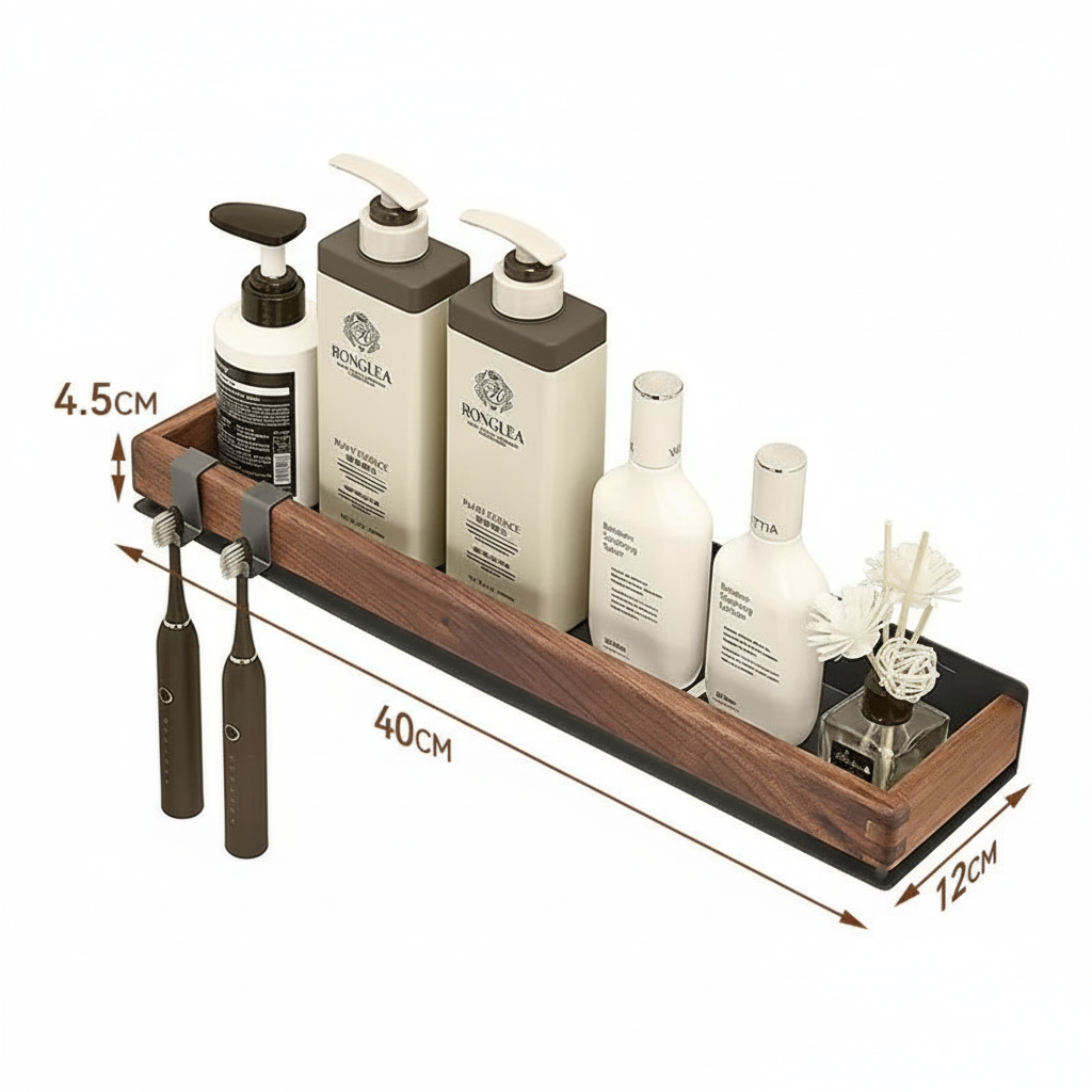 Rustik Væghylde med Metalramme til Boligindretning 1