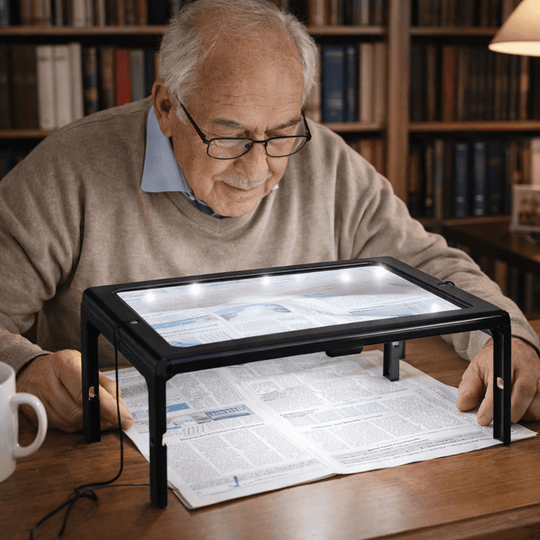 Sammenfoldelig Bordforstørrelsesglas med LED-belysning 0