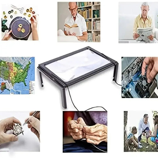 Sammenfoldelig Bordforstørrelsesglas med LED-belysning 1