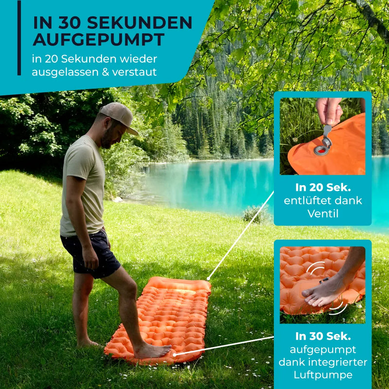 Selvoppustelig Liggeunderlag Ultralet Med Integreret Pumpe 1