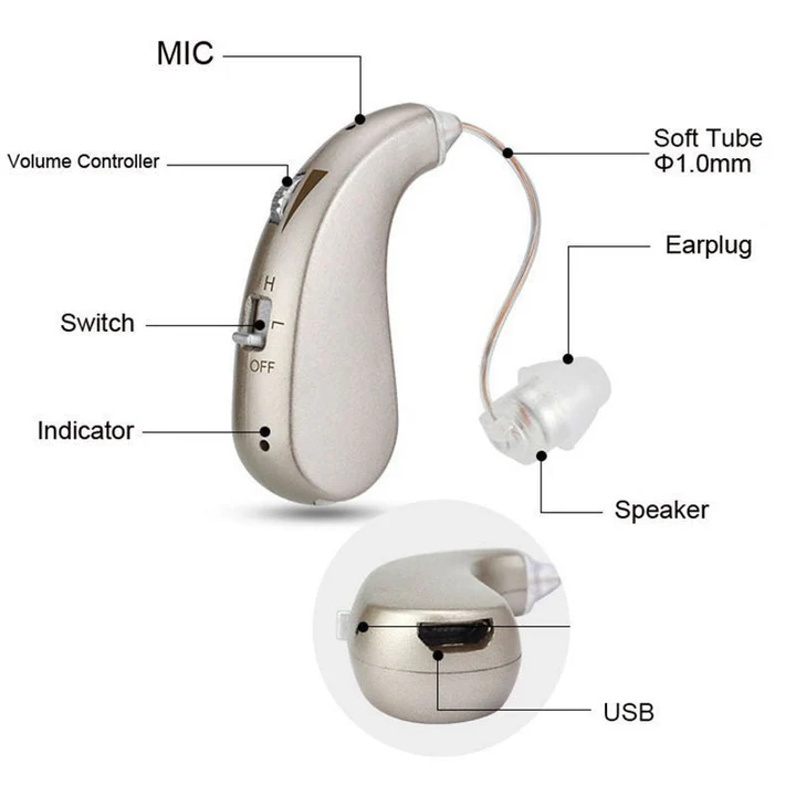 Senior Høreapparat Bluetooth Headset Med Støjdæmpning 1