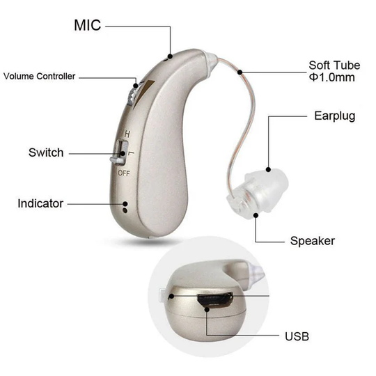 Senior Høreapparat Bluetooth Headset Med Støjdæmpning 1