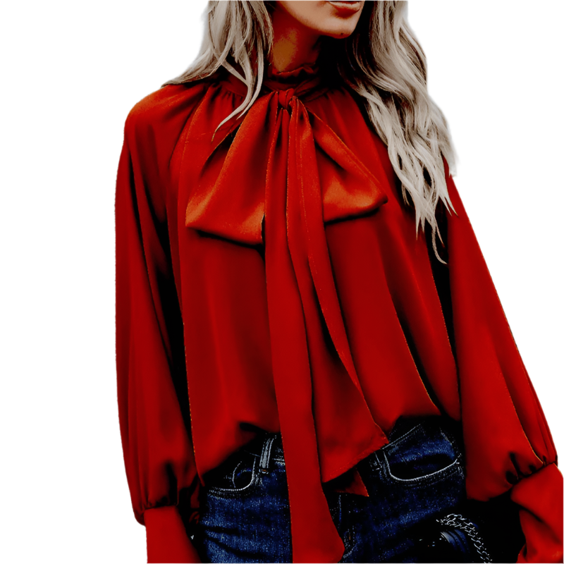 Skjortebluse Dame Casual Langærmet Polyester 0