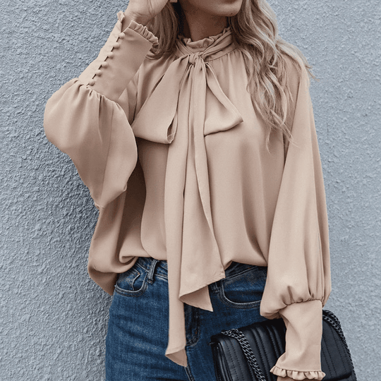 Skjortebluse Dame Casual Langærmet Polyester 4