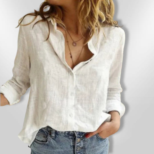 Skjortebluse Dame Med Fugleprint Af Blødt Coton - Afslappet Pasform 7