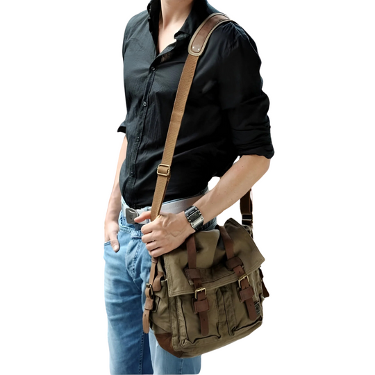 Skuldertaske Mænd Urban Stil Rummelig Crossbody Design 4