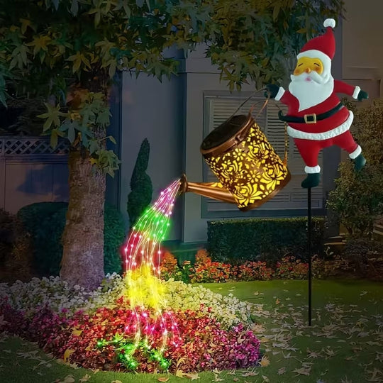 Solar Santa Vandkande Lanterne til Vinterhave Dekoration 1