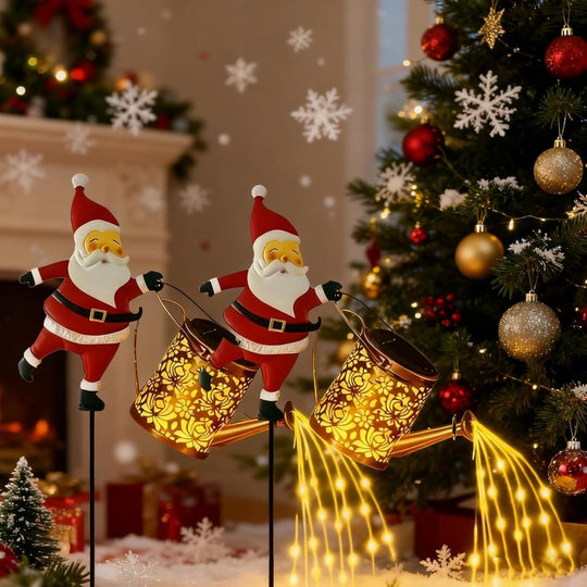 Solar Santa Vandkande Lanterne til Vinterhave Dekoration 10