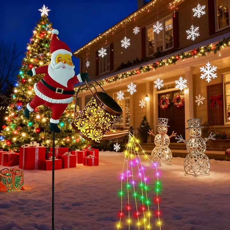 Solar Santa Vandkande Lanterne til Vinterhave Dekoration 2