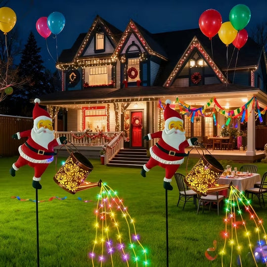 Solar Santa Vandkande Lanterne til Vinterhave Dekoration 3
