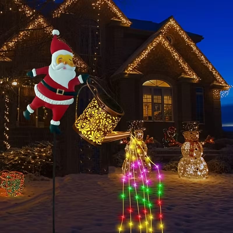 Solar Santa Vandkande Lanterne til Vinterhave Dekoration 6