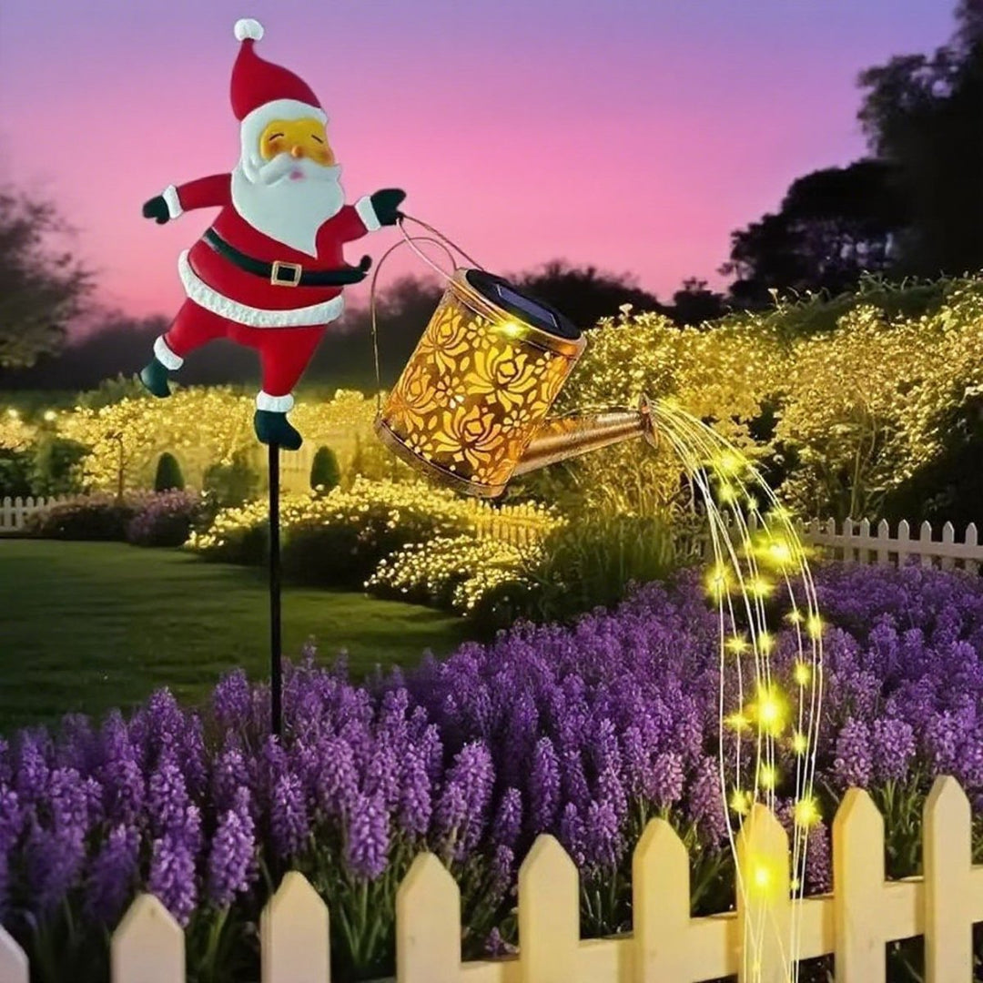 Solar Santa Vandkande Lanterne til Vinterhave Dekoration 7