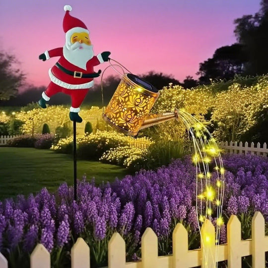 Solar Santa Vandkande Lanterne til Vinterhave Dekoration 7