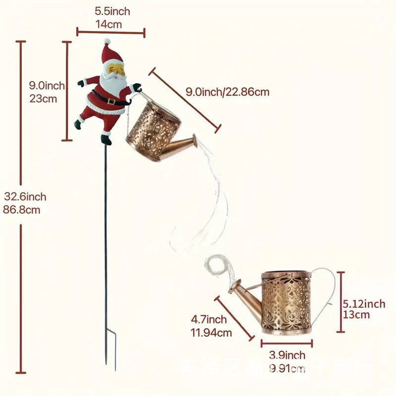 Solar Santa Vandkande Lanterne til Vinterhave Dekoration 8