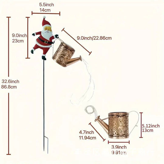 Solar Santa Vandkande Lanterne til Vinterhave Dekoration 8