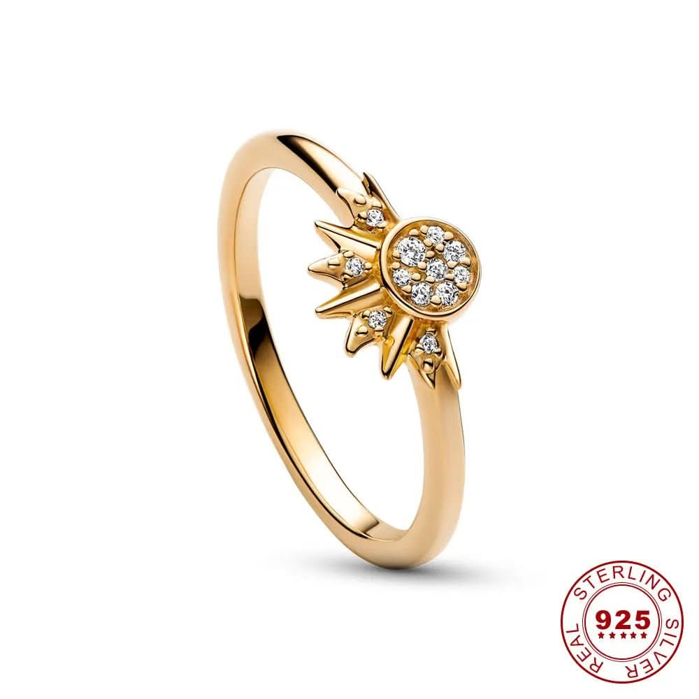 Sølv Ring med Måne og Sol Design Tidløs Stil 4