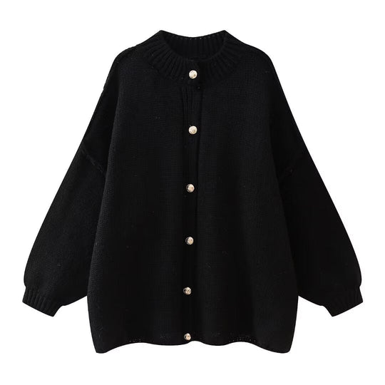 Striktrøjer Dame Oversized Cardigan Med Knappet Front 0