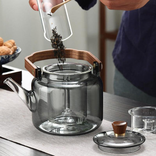 Teekande i Glas og Træ Design Moderne 1