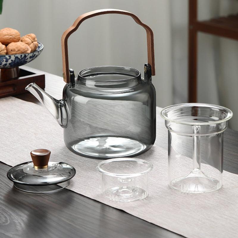 Teekande i Glas og Træ Design Moderne 2