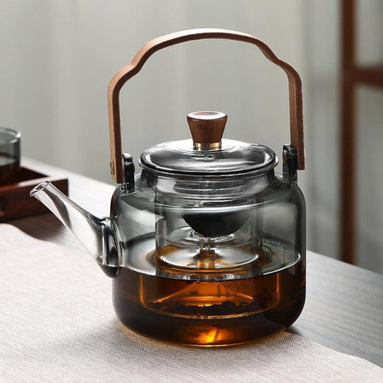 Teekande i Glas og Træ Design Moderne 4
