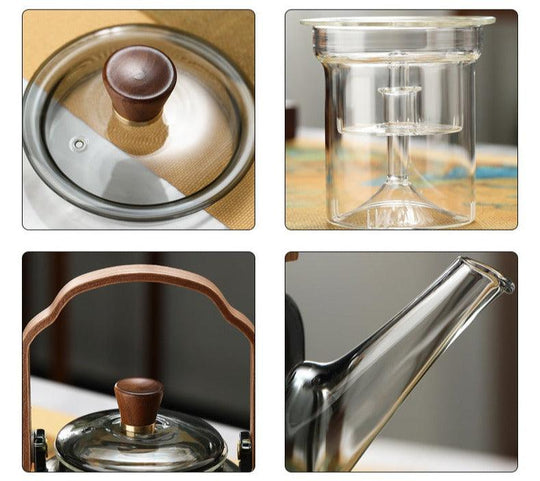 Teekande i Glas og Træ Design Moderne 5