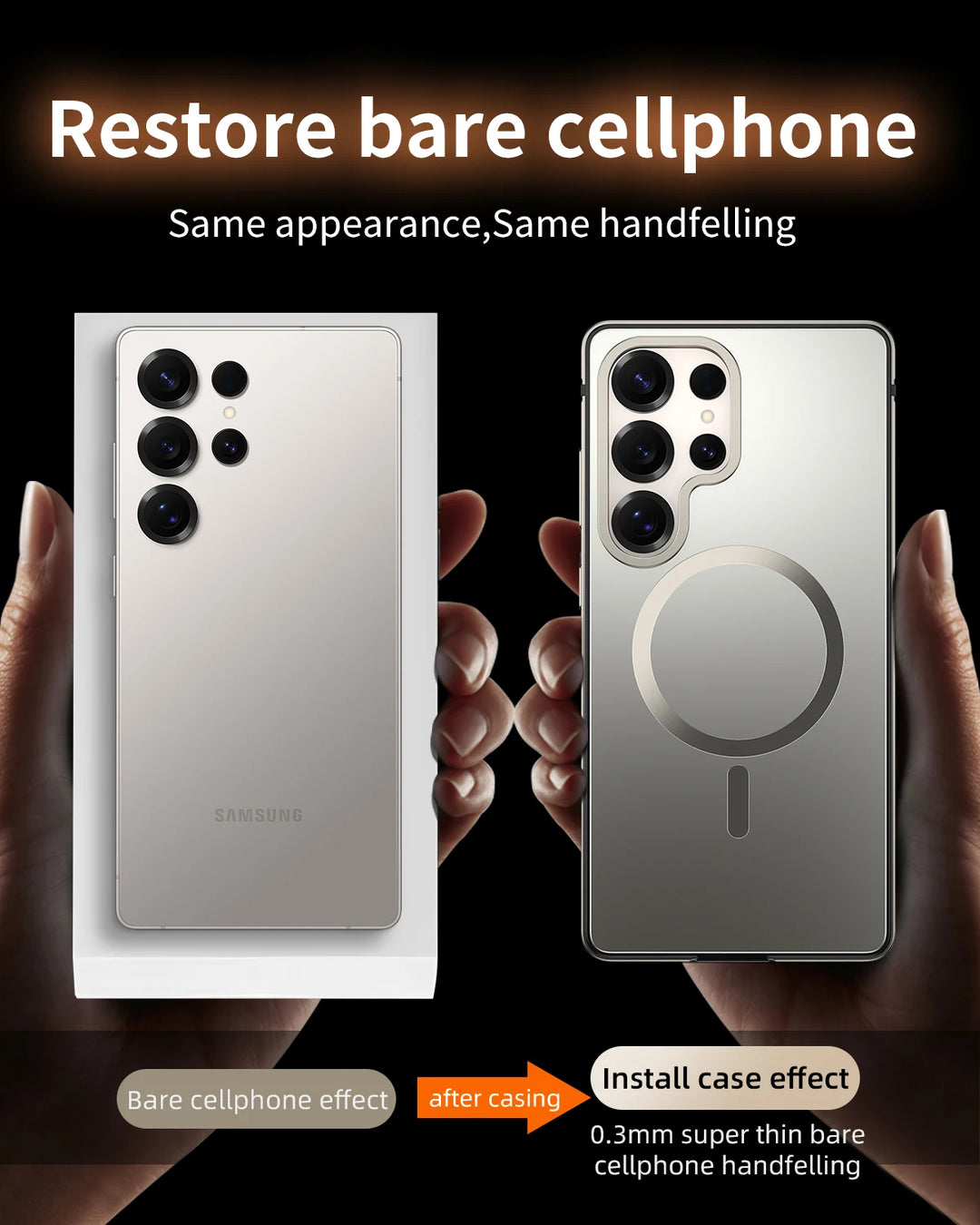 Telefoncover til Samsung Galaxy S25 Ultra Metal Design med Magnetisk Opladningsring 2