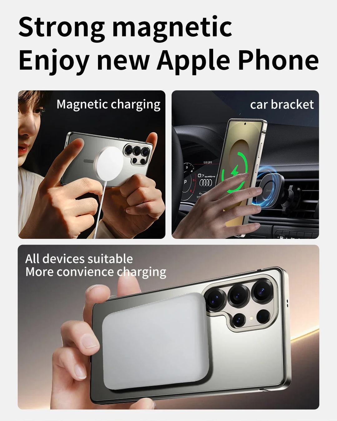 Telefoncover til Samsung Galaxy S25 Ultra Metal Design med Magnetisk Opladningsring 3