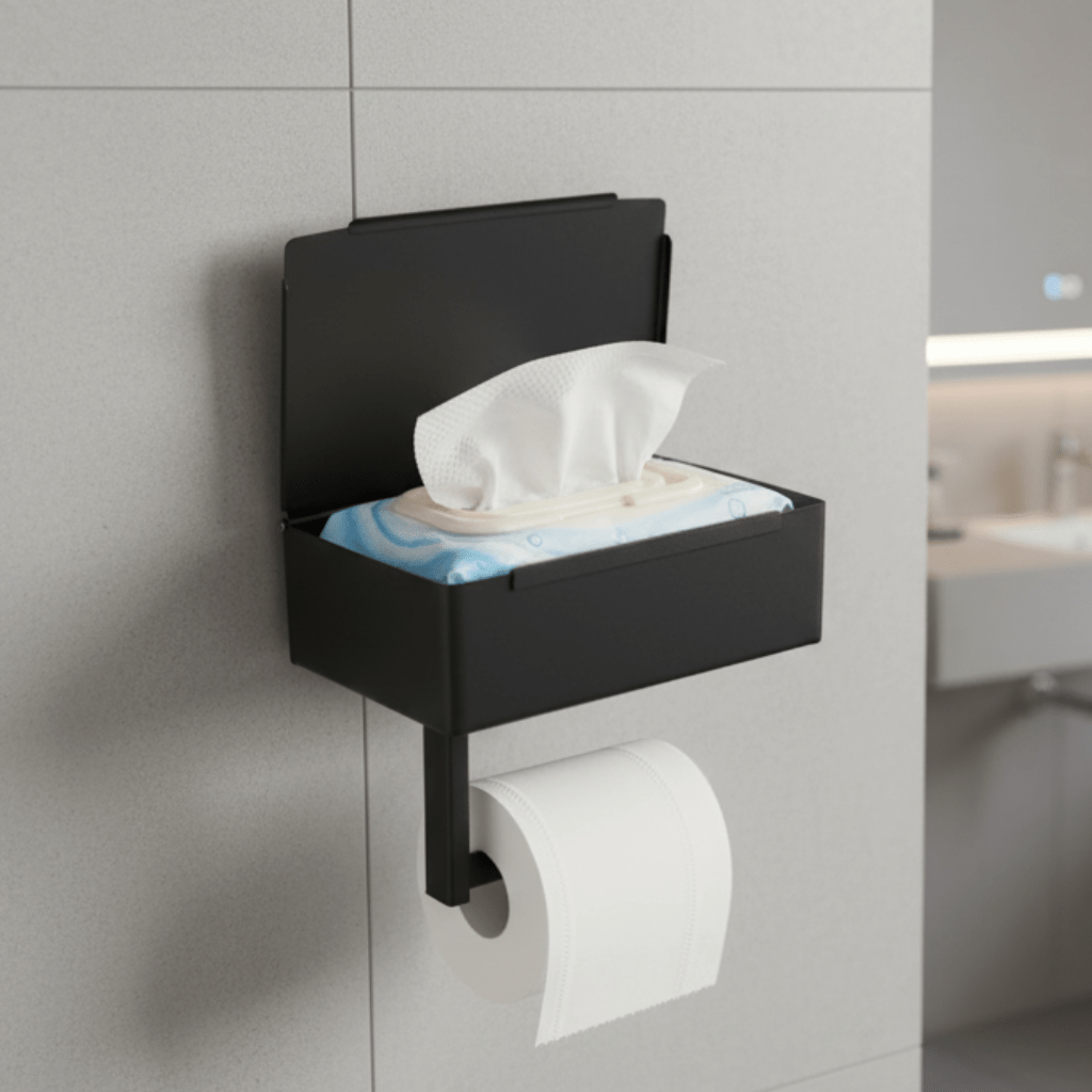 Toiletpapirholder med Multifunktionelt Opbevaringsrum 0