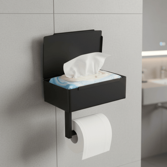 Toiletpapirholder med Multifunktionelt Opbevaringsrum 0