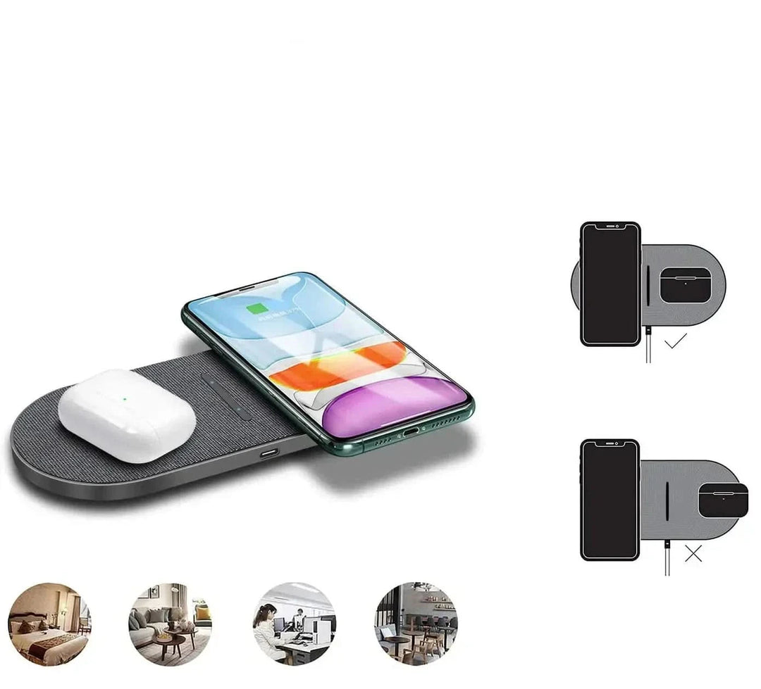 Trådløs Opladningsstation til iPhone og Samsung - Kompakt Design 5