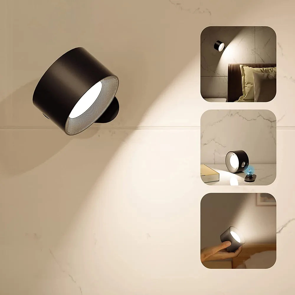Trådløs Væglampe Dæmpbar Med 360° Roterbart Design 7