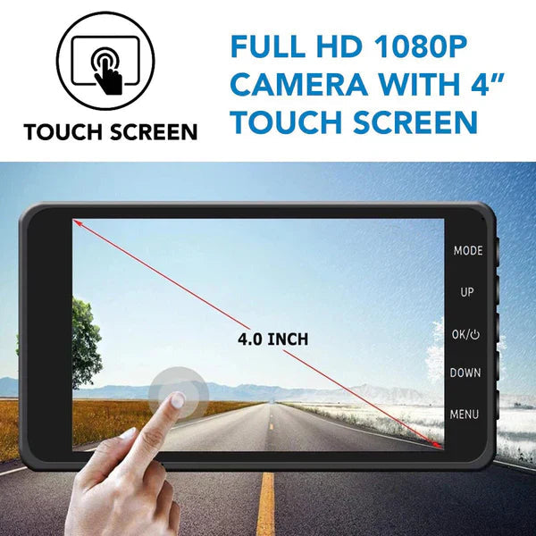 Trådløst Dash-Kamera Med Front- Og Bagkamera 1080p Ultra HD 4