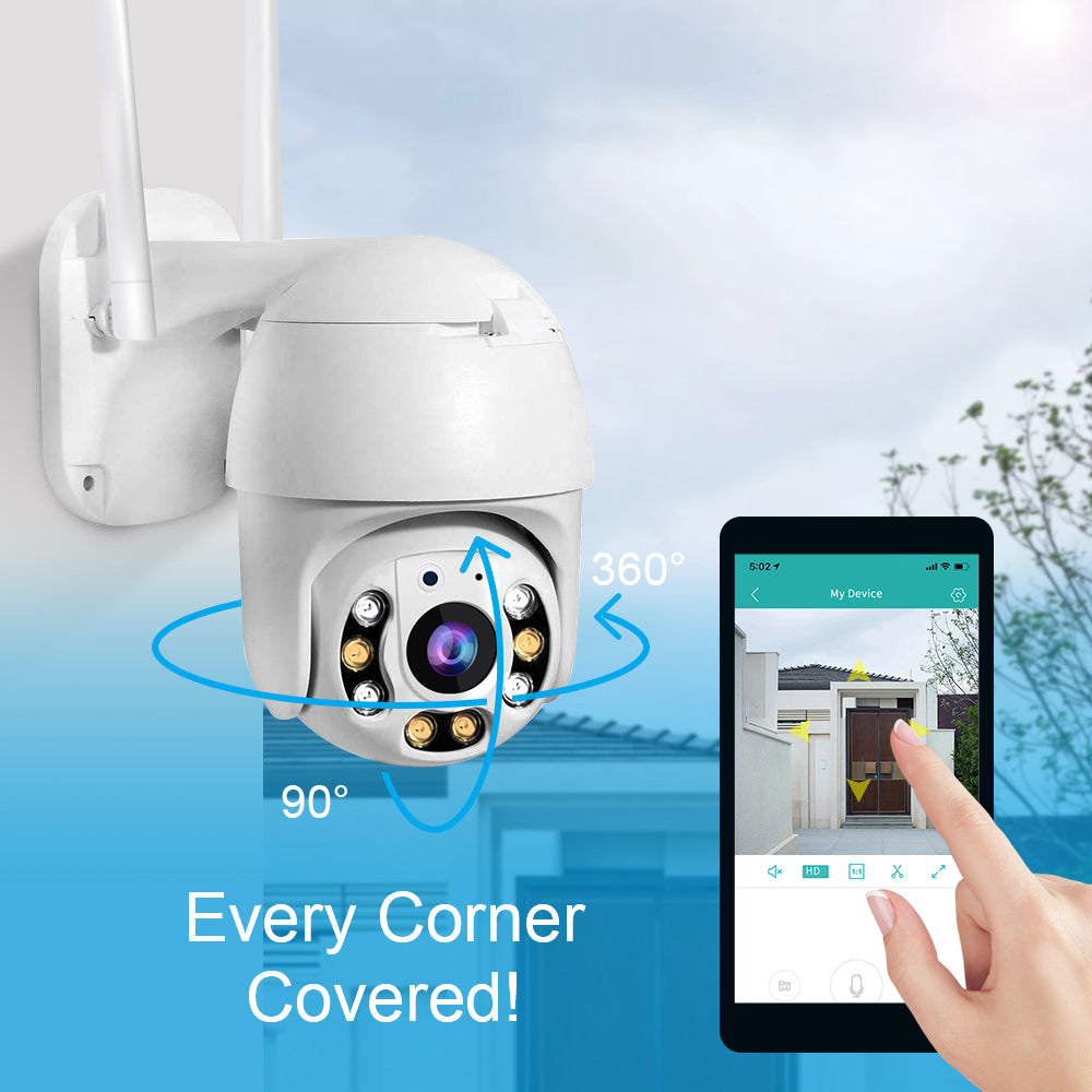 Trådløst Udendørs Overvågningskamera med 360° Panoramasyn 2