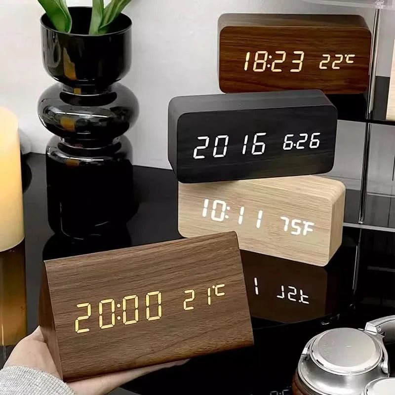Træeffekt Vækkeur med LED Display 1