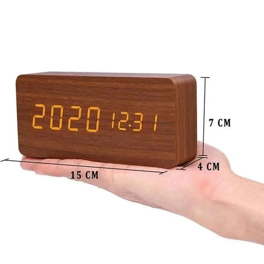 Træeffekt Vækkeur med LED Display 6