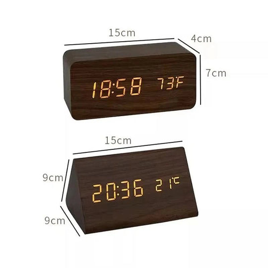 Træeffekt Vækkeur med LED Display 7
