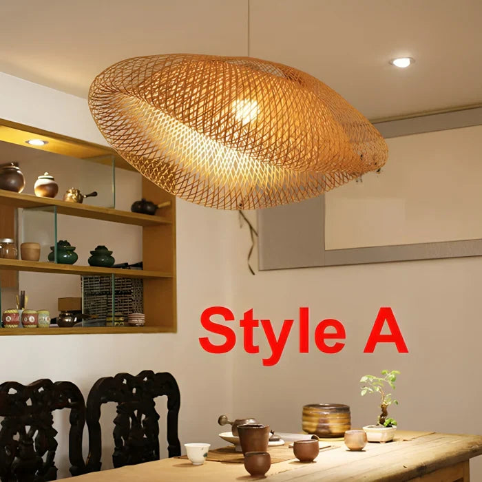 Trendy Pendel i Rattan Design 0