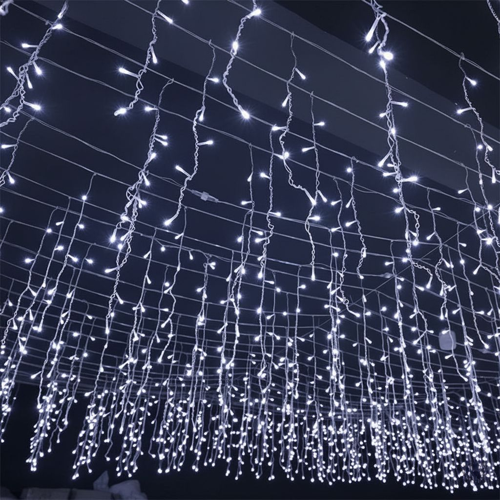 Udendørs LED Lyskæde 50m med Istap Design - Festlig Belysning til Haven og Arrangementer 1