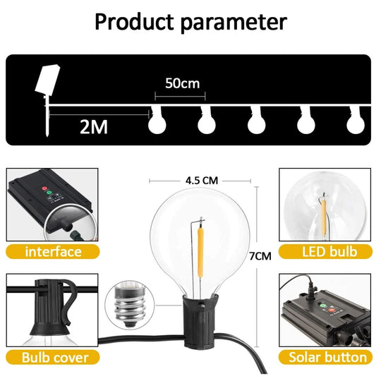 Udendørs Lysstreng med Solenergi 7