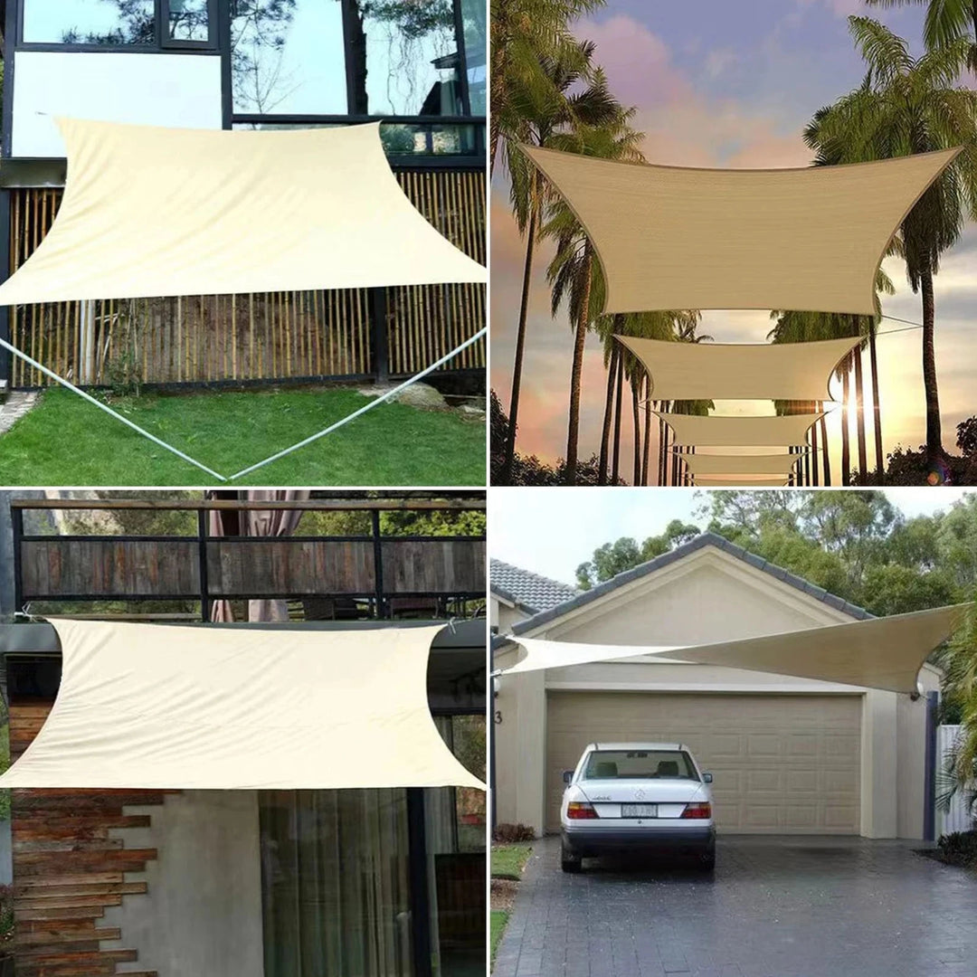 Udendørs Skyggesejl Firkantet og Rektangulært med Buet Design til Terrasse og Have 4