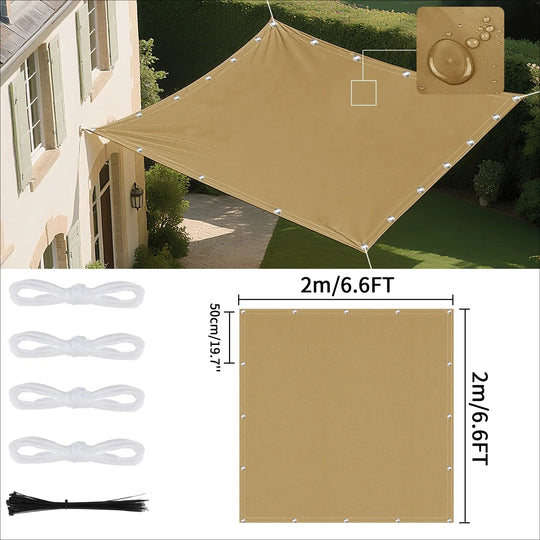 Udendørs Solsejl Vandtæt med Øjer til Terrasse og Have 22