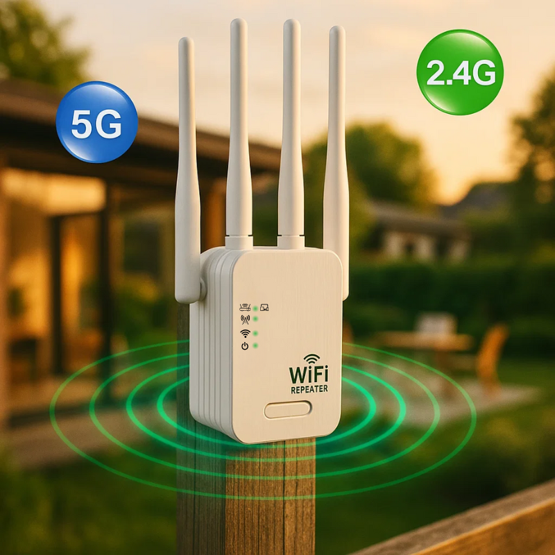 Udendørs WiFi Booster Lang Rækkevidde Dual-Band Forbedret Dækning 0