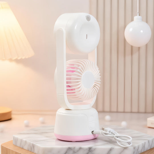 Unisex Bærbar Dobbeltventilator Med Justerbare Hoveder 2