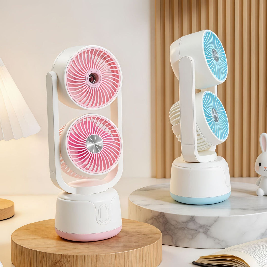 Unisex Bærbar Dobbeltventilator Med Justerbare Hoveder 3