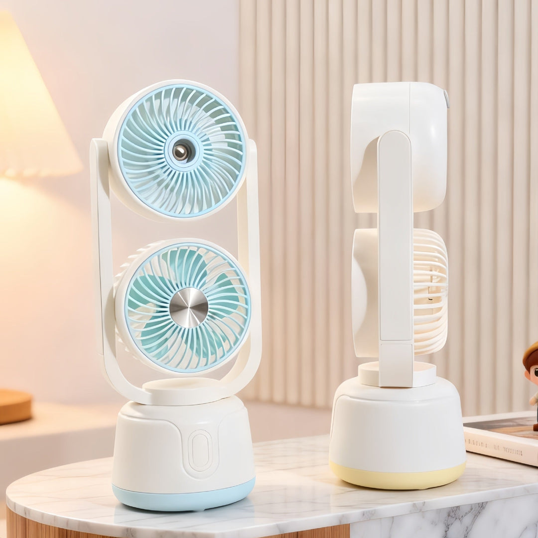 Unisex Bærbar Dobbeltventilator Med Justerbare Hoveder 4
