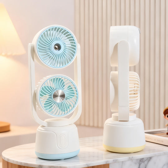 Unisex Bærbar Dobbeltventilator Med Justerbare Hoveder 4