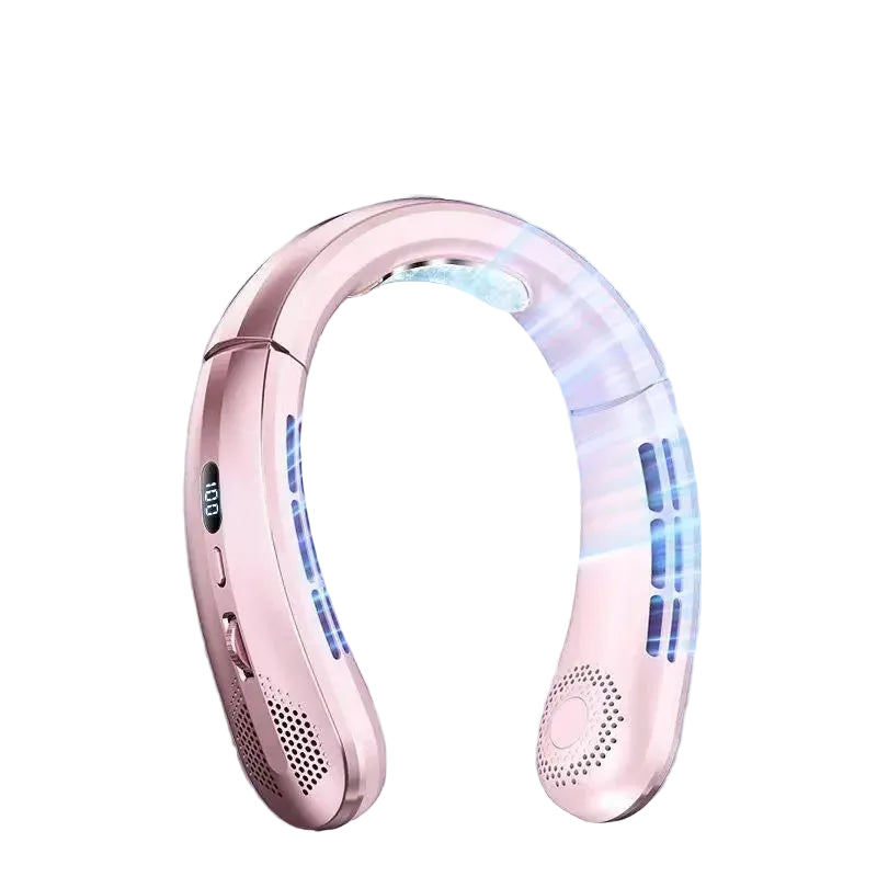 Unisex Bærbar Halsventilator Med Justerbar Vindhastighed Og Digitalt Display 7