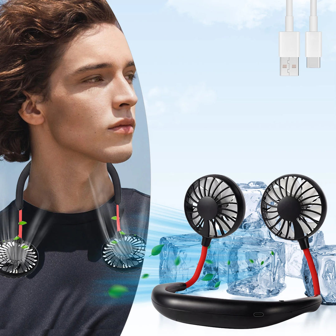 Unisex Bærbar Halsventilator med Justerbare Hastigheder 0